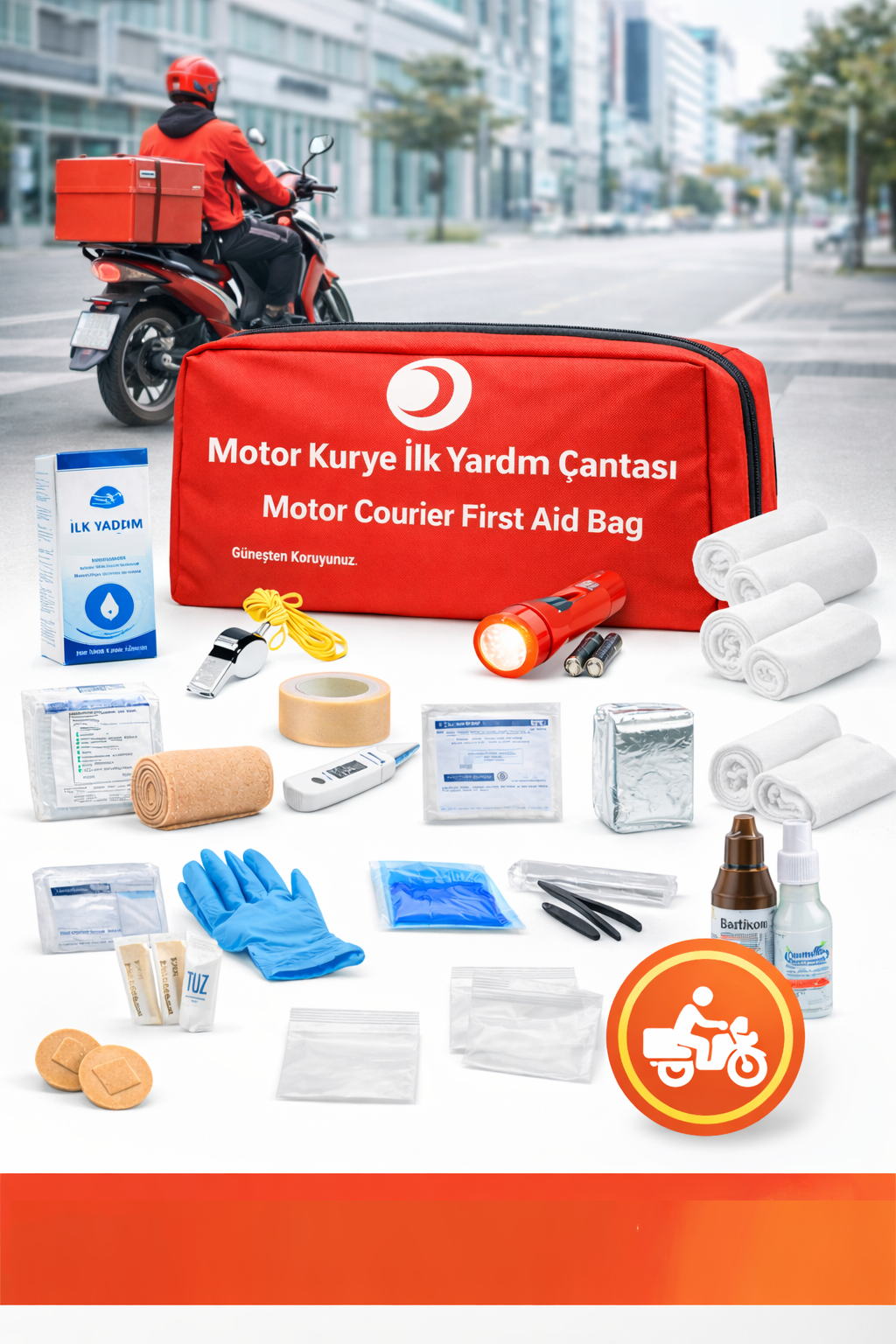 Motor Kurye Trafik ilk Yardım Çantası Motor Kurye Trafik ilk Yardım Çantası